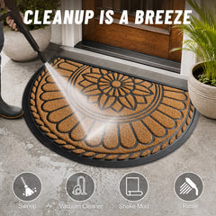 Mibao Half Round Door Mat yellow in entryway