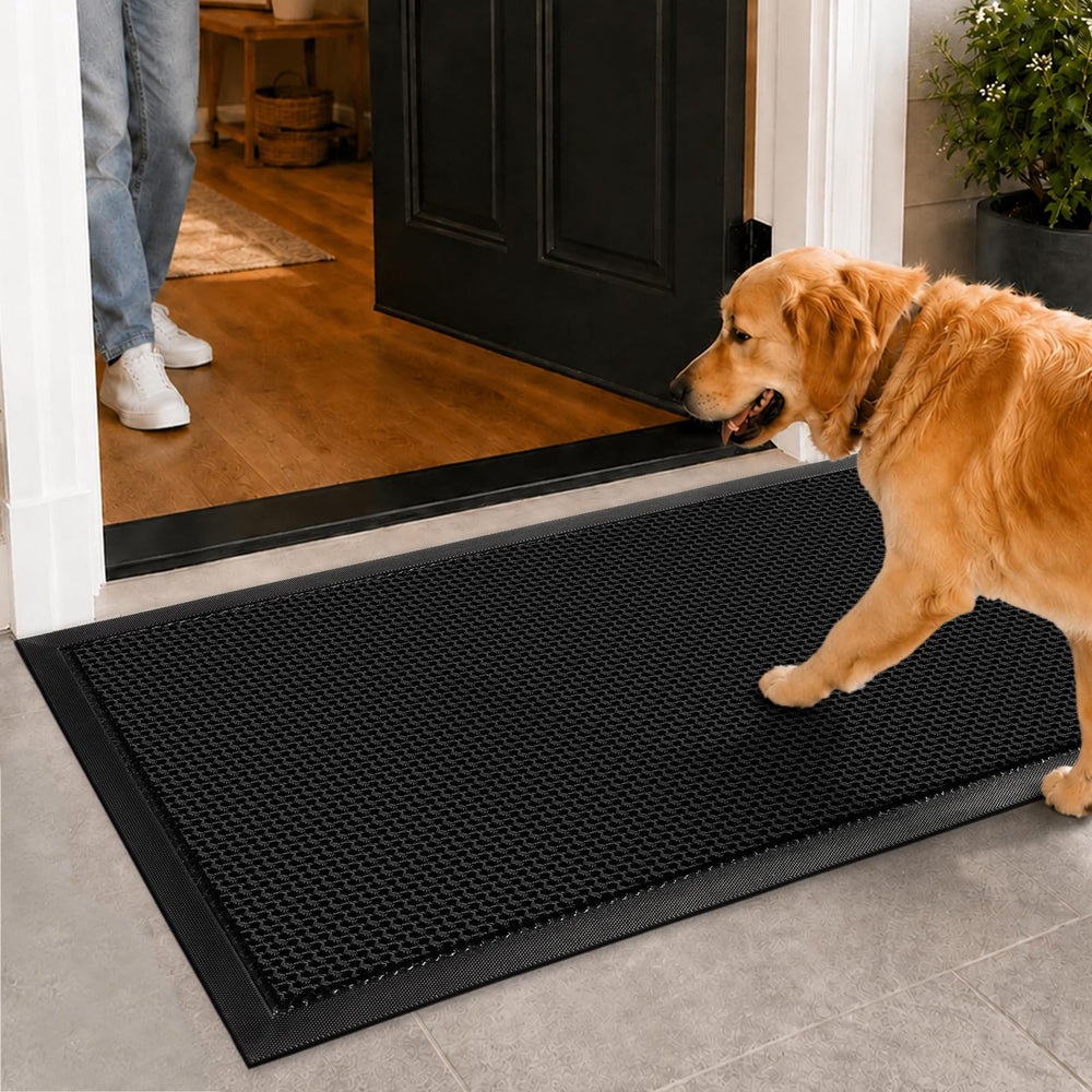 Mibao Heavy-Duty Door Mat front view, black 36" x 24"