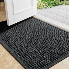 Mibao Heavy Duty Doormat 61.5" x 36" black front view