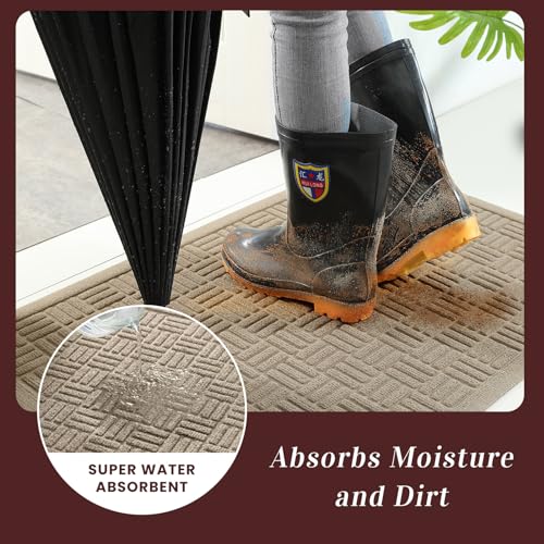 Mibao heavy duty doormat showing textured surface