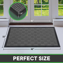 Mibao Heavy Duty Doormat with deep grooves for dirt trapping