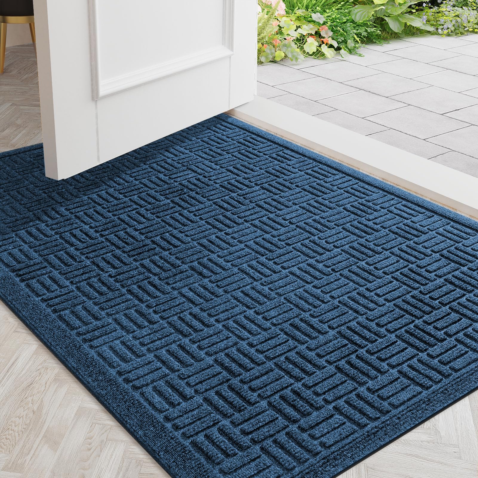 Mibao Heavy Duty Welcome Mat blue front view