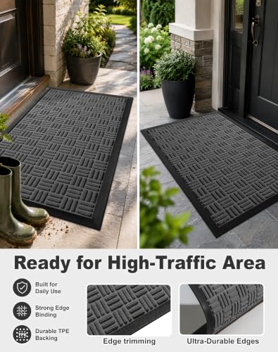 Mibao Heavy Duty Welcome Mat close-up of texture