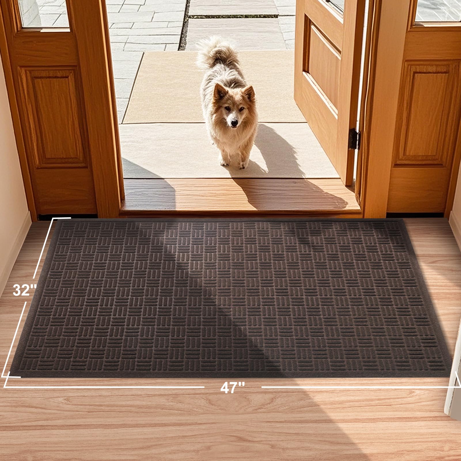 Mibao Heavy Duty Welcome Mat dimensions displayed