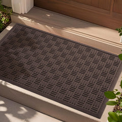 Mibao heavy duty welcome mat front view, coffee colour
