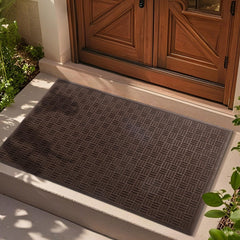 Mibao Heavy Duty Welcome Mat front view in coffee colour