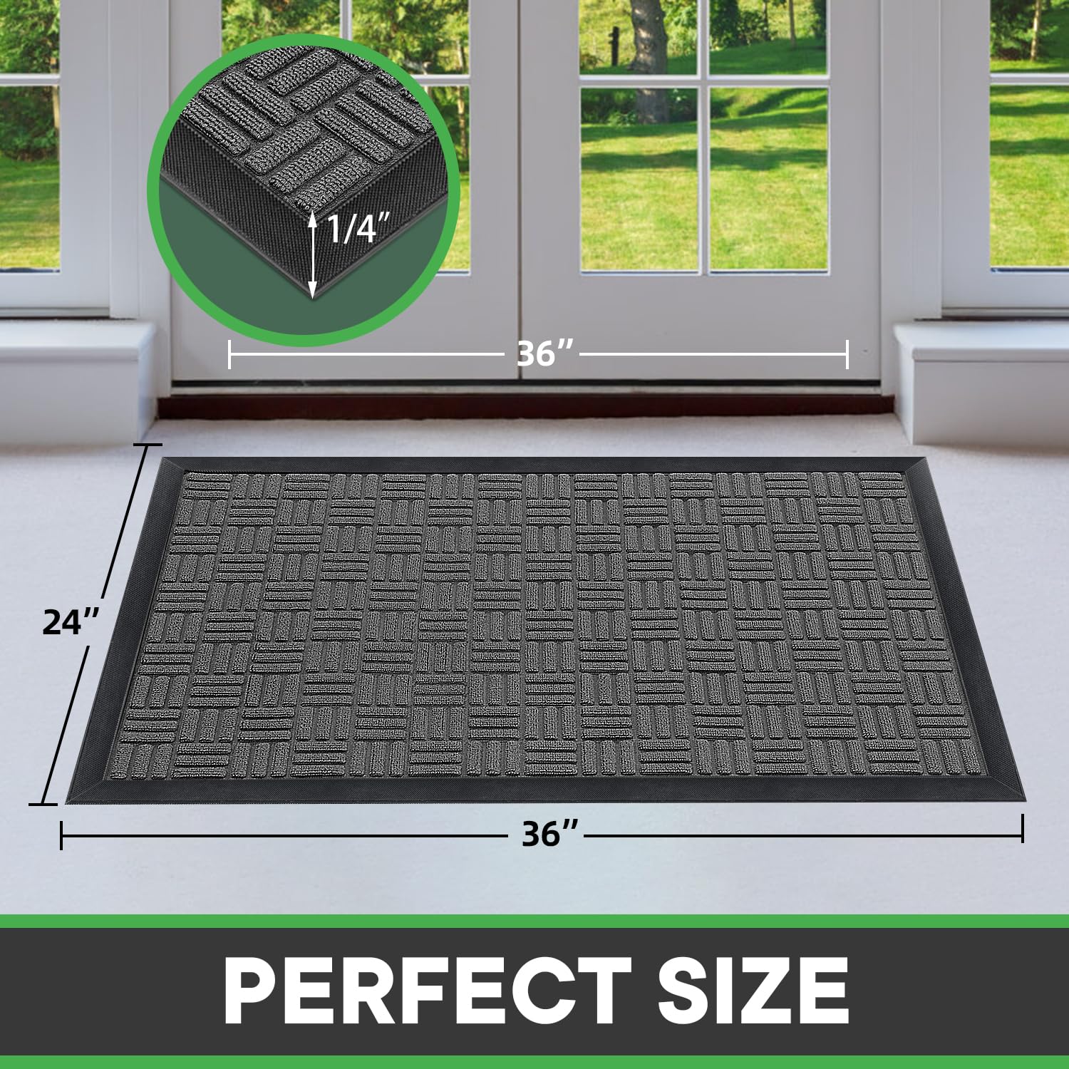 Mibao Heavy Duty Welcome Mat in front of a door