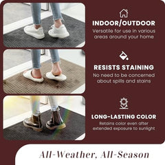 Mibao Heavy Duty Welcome Mat on a wooden floor