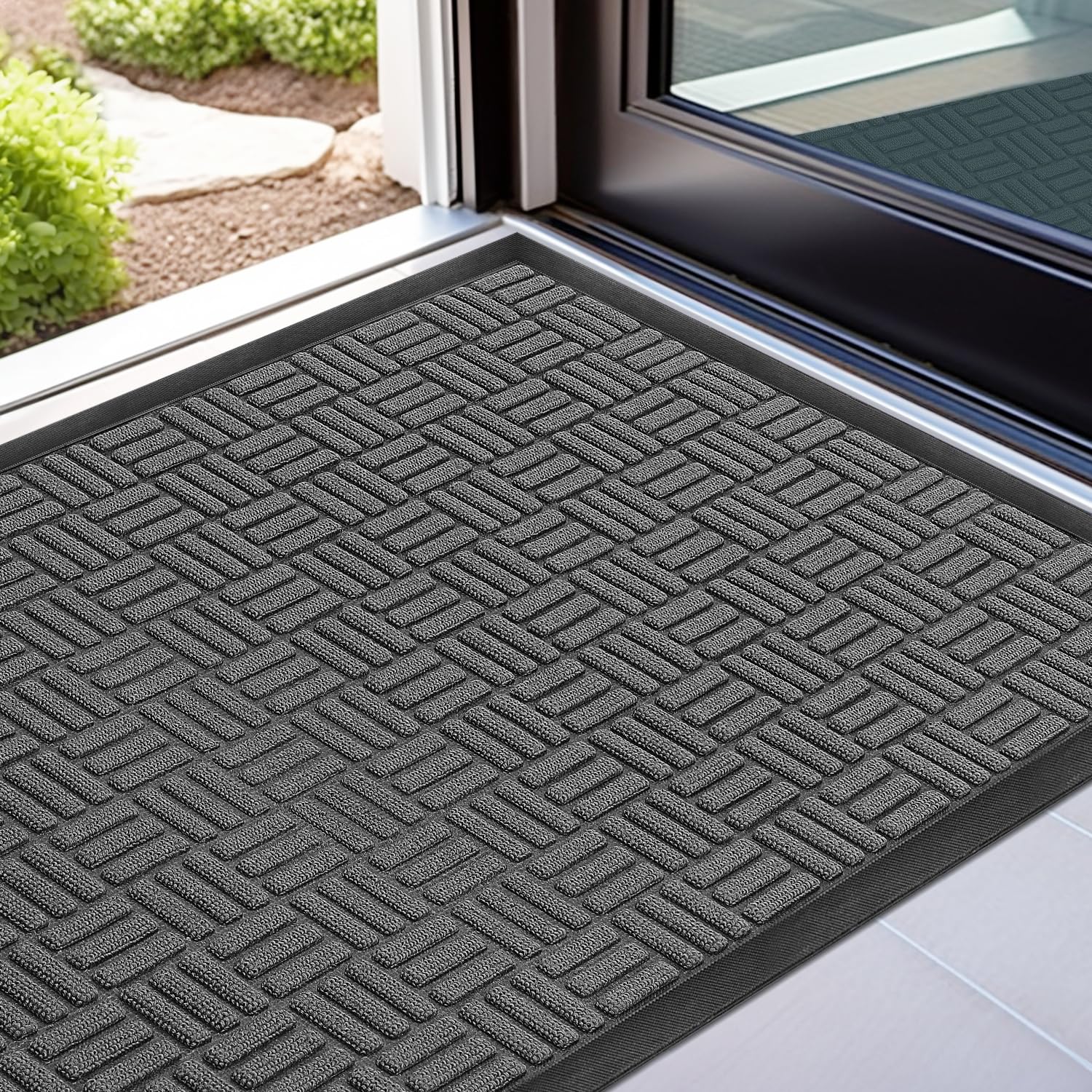 Mibao Heavy Duty Welcome Mat on patio floor