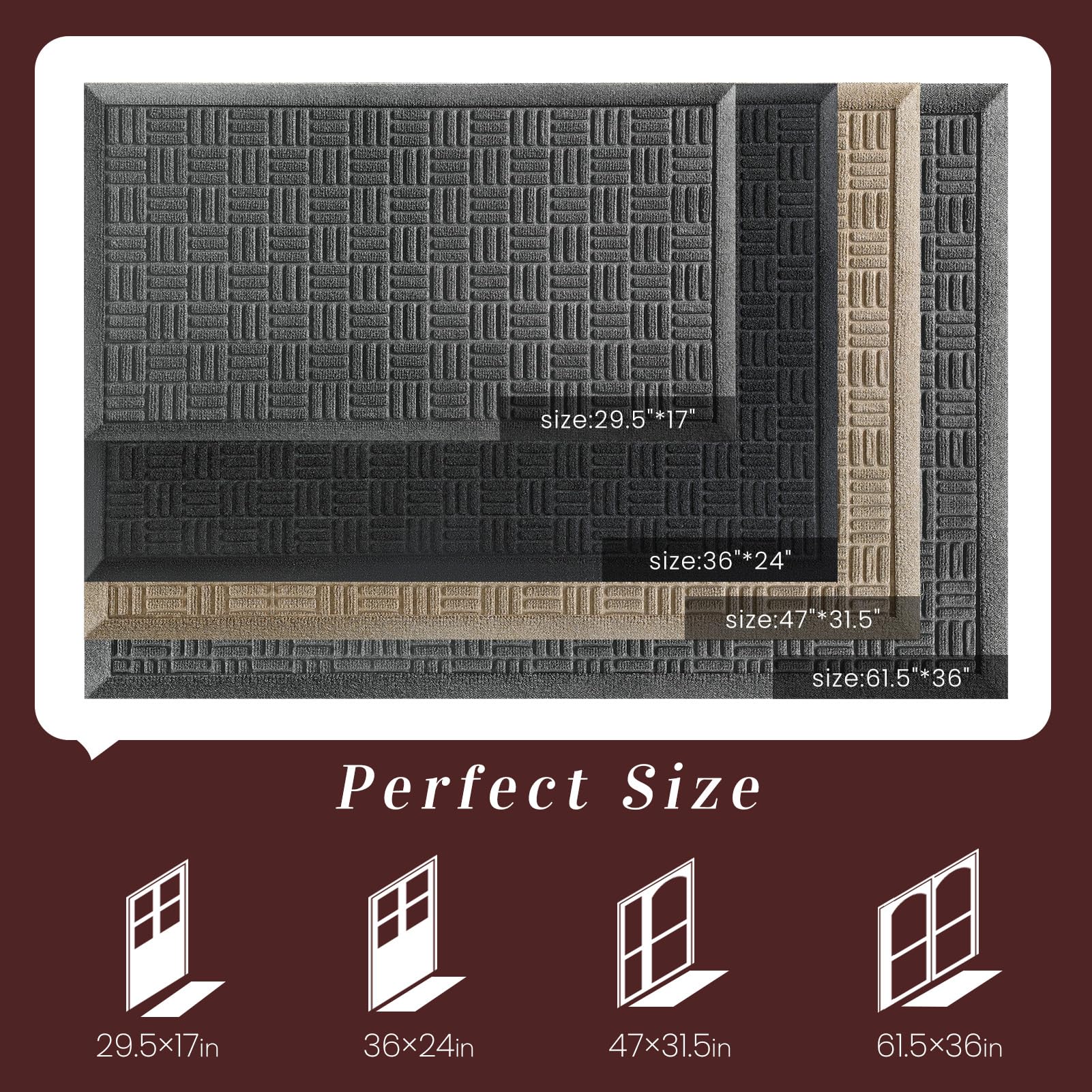 Mibao Heavy Duty Welcome Mat packaging