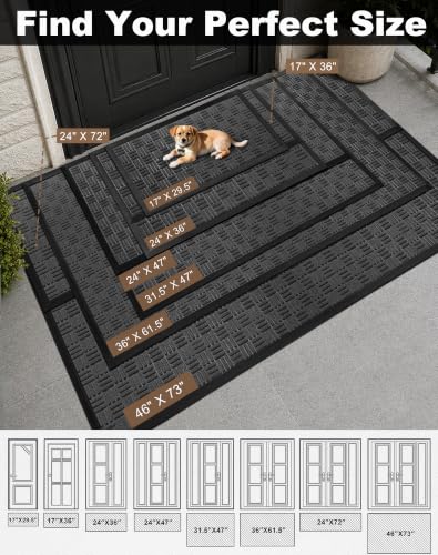 Mibao Heavy Duty Welcome Mat showing deep grooves for dirt trapping