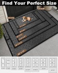 Mibao Heavy Duty Welcome Mat showing deep grooves for dirt trapping