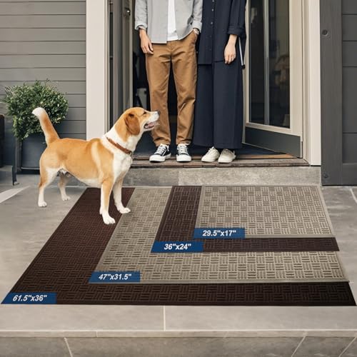 Mibao Heavy Duty Welcome Mat showing easy cleaning process