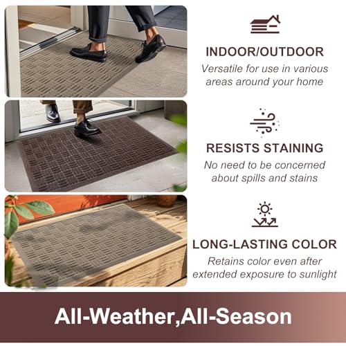 Mibao Heavy Duty Welcome Mat side view with rubber backing
