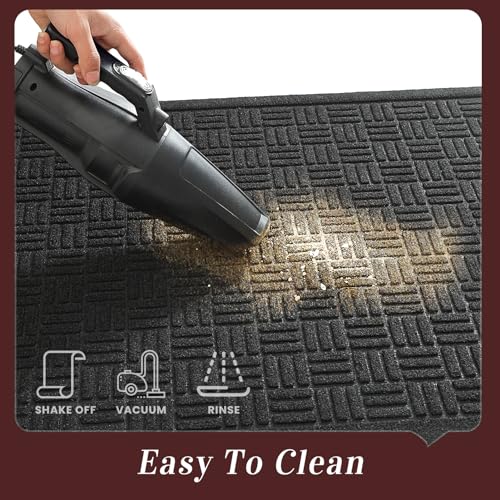 Mibao non-slip rubber backing detail on entryway rug