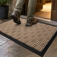 Mibao Outdoor Doormat 3' x 5'2" front view in beige