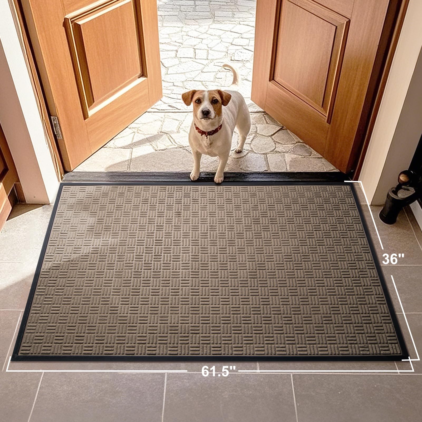 Mibao Outdoor Doormat folded showing material texture