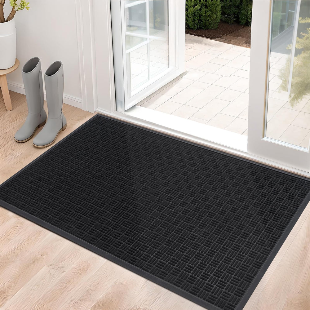 Mibao Outdoor Doormat in Onyx Black front view