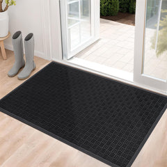 Mibao Outdoor Doormat in Onyx Black front view