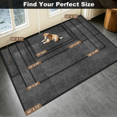 Mibao Super Absorbent Door Mat back view highlighting anti-slip rubber