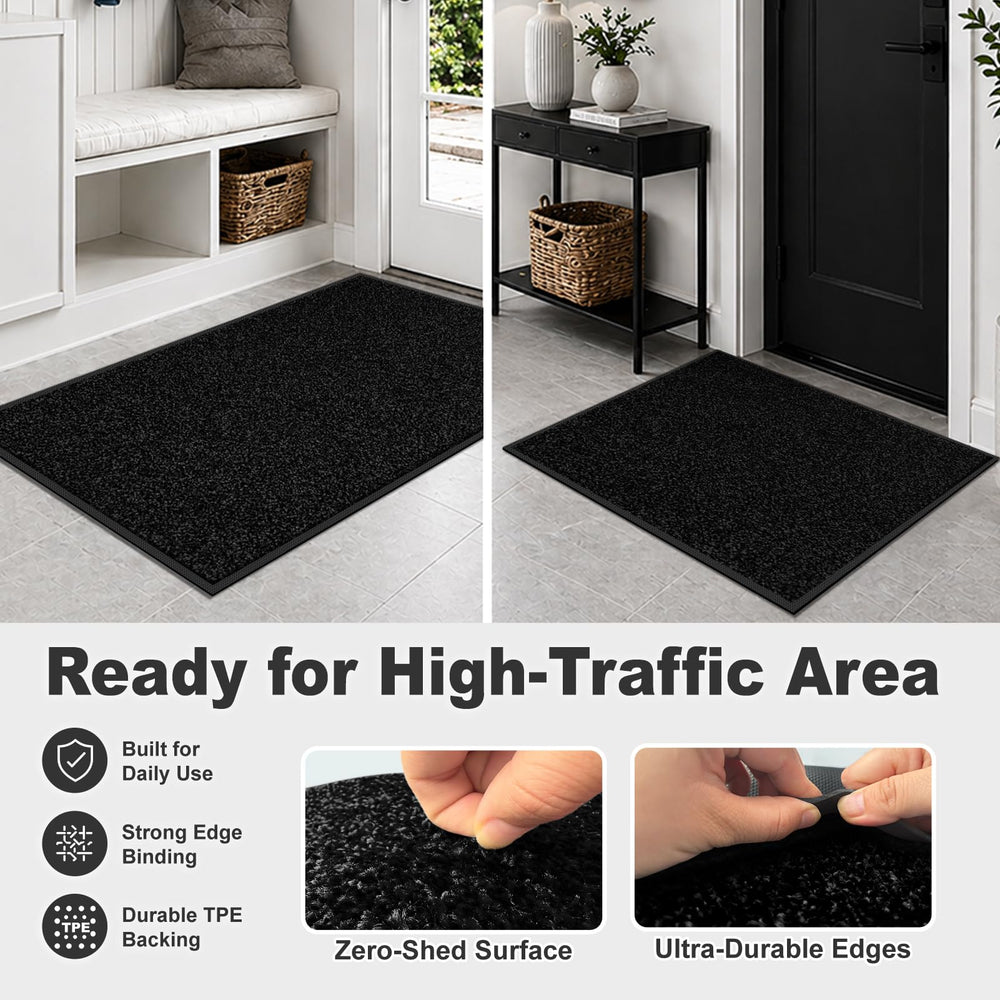 Mibao Super Absorbent Door Mat being vacuumed for easy cleaning