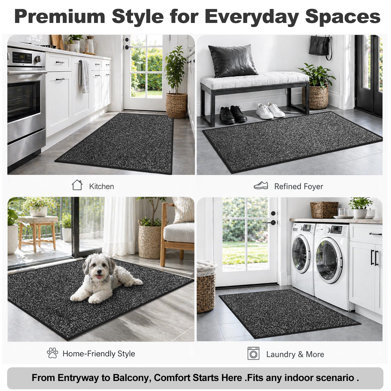 Mibao Super Absorbent Door Mat rolled up for storage