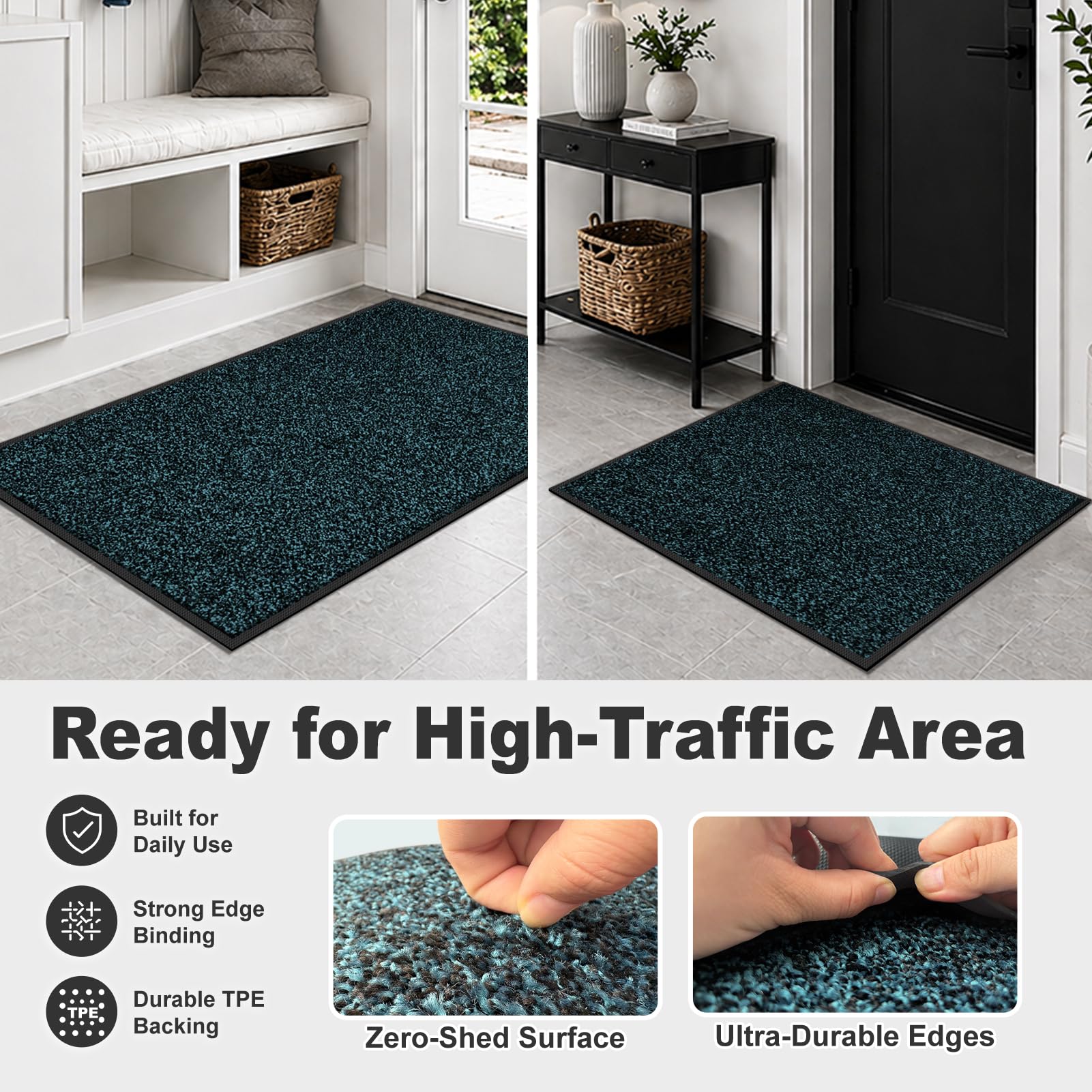 Mibao Super Absorbent Door Mat showing anti-slip backing