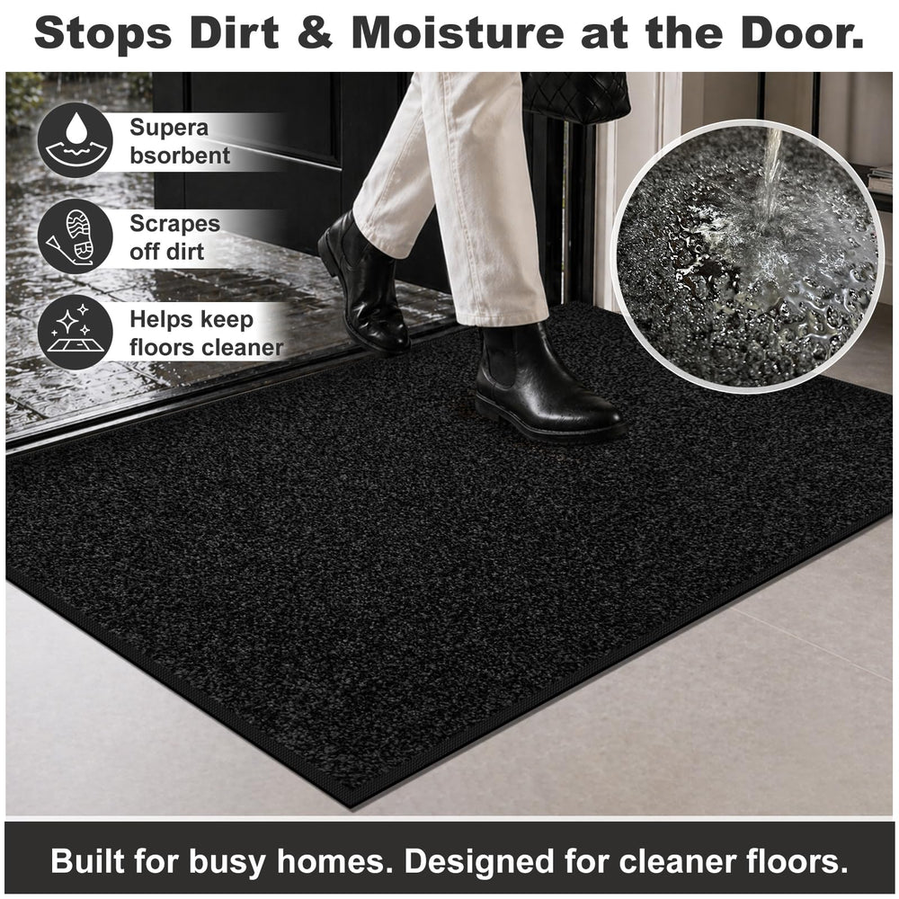 Mibao Super Absorbent Door Mat side view, showcasing low-profile design