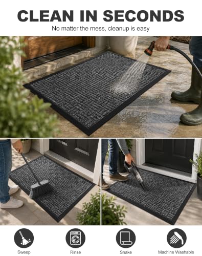 Mibao Welcome Mat displayed on a front porch