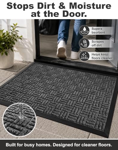 Mibao Welcome Mat non-slip rubber backing close-up
