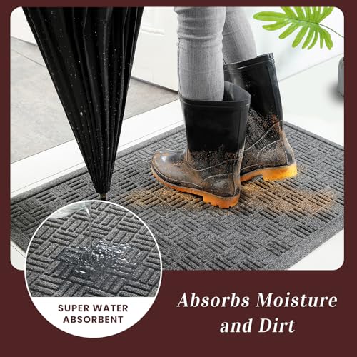 Mibao Welcome Mat showing deep grooves for dirt trapping