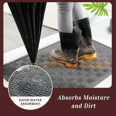 Mibao Welcome Mat showing deep grooves for dirt trapping