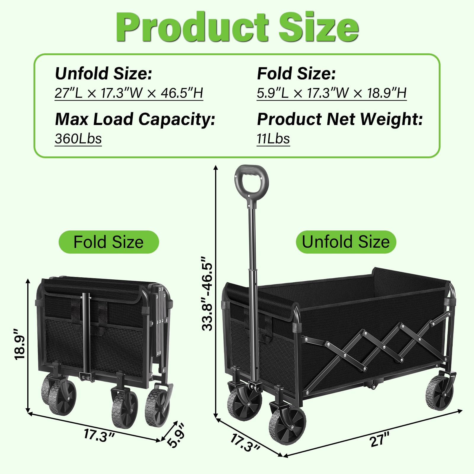 micieitie Collapsible Wagon Cart carrying camping gear