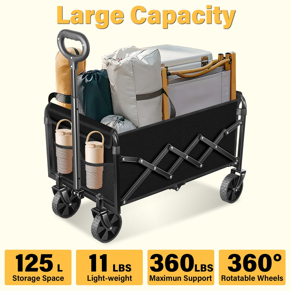 micieitie Collapsible Wagon Cart folded for storage