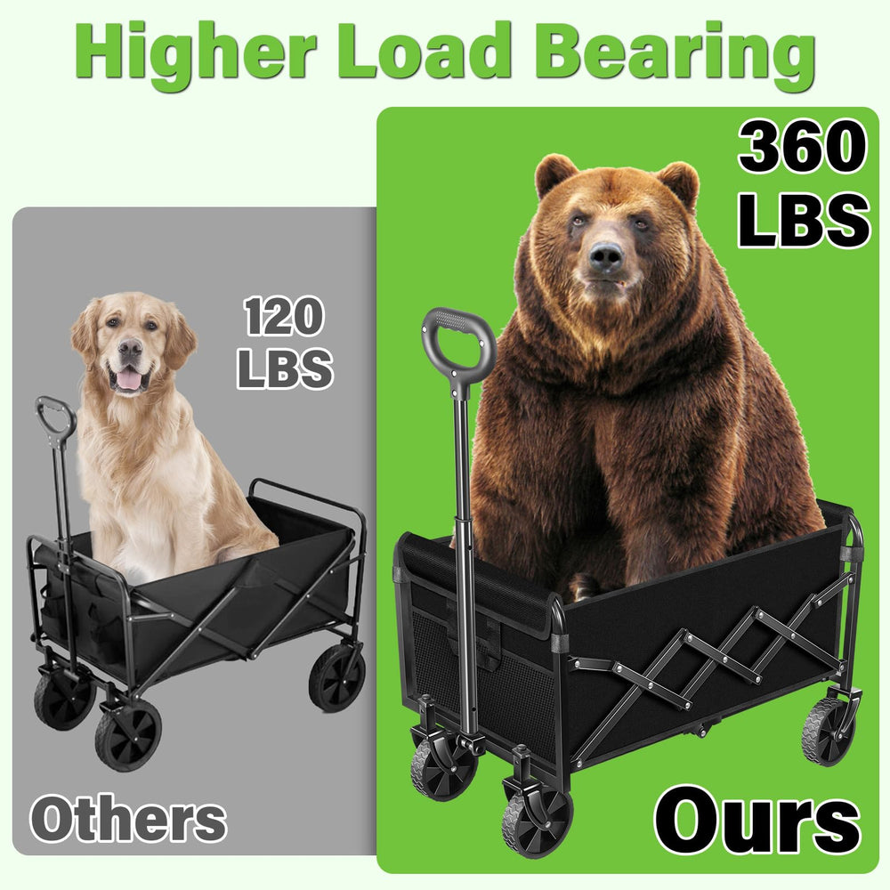 micieitie Collapsible Wagon Cart with telescopic handle