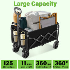 micieitie Collapsible Wagon Cart with wheels on grass