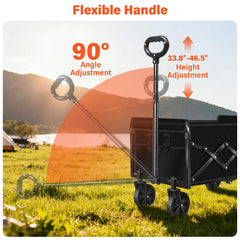 micieitie Foldable Wagon Cart with adjustable handle