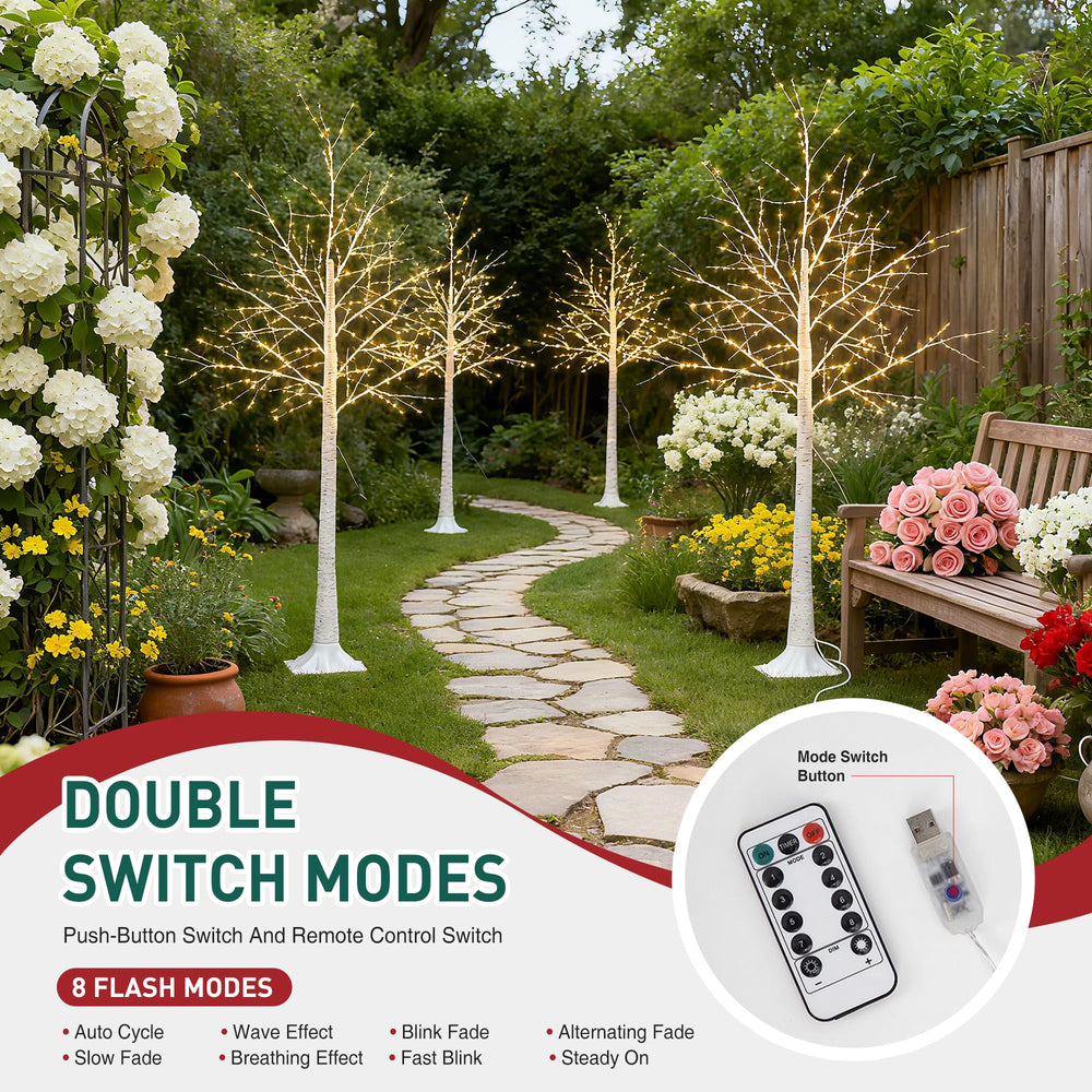 MICLIONLED Firefly Tree illuminated in a garden setting