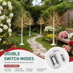 MICLIONLED Firefly Tree illuminated in a garden setting