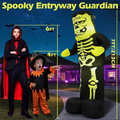 MICOCAH 7FT Frankenstein inflatable with glowing LEDs at night