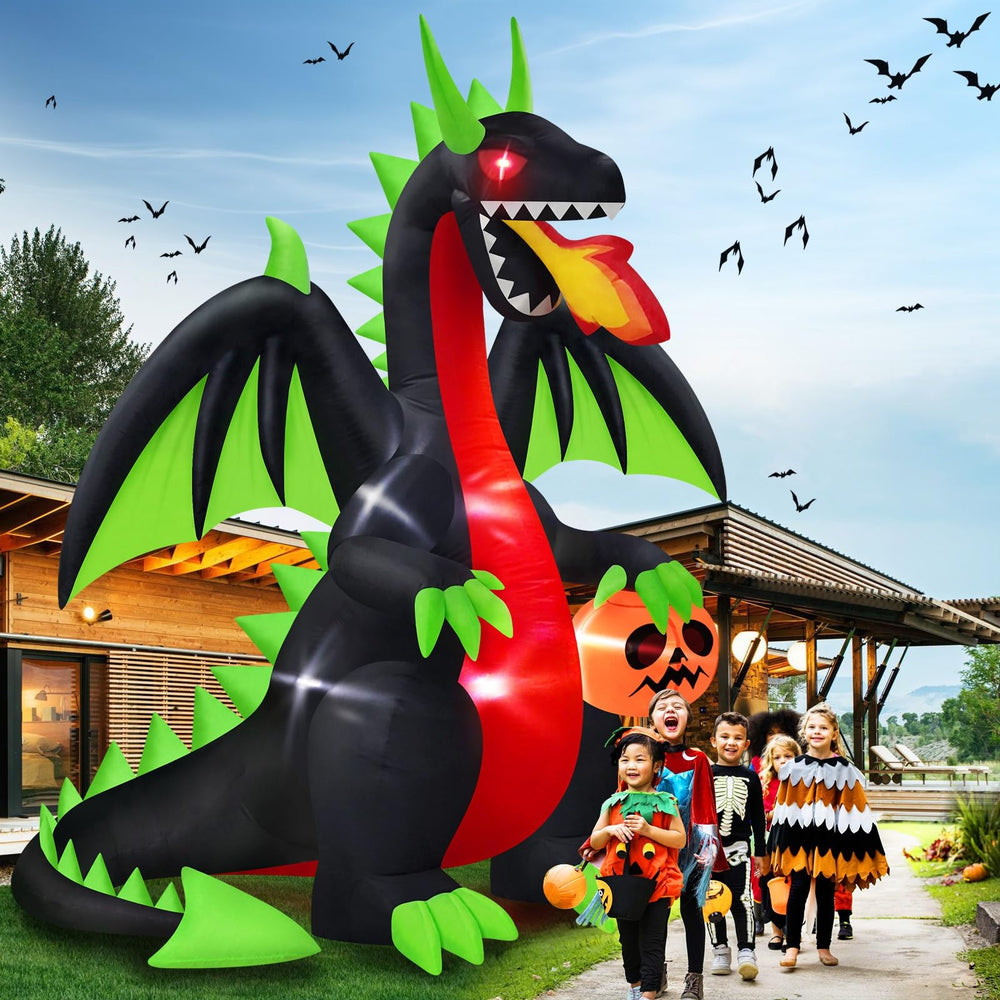 MICOCAH dragon inflatable glowing red eyes