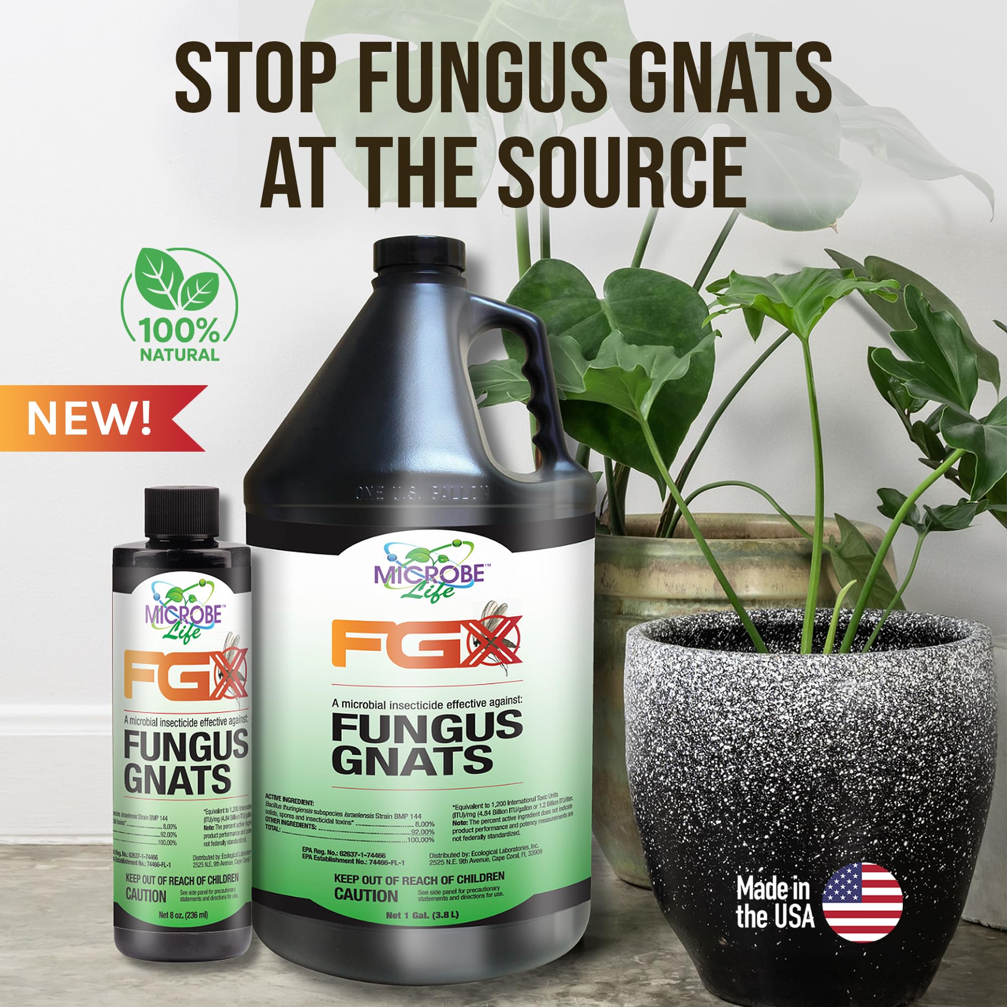 Microbe Life Hydroponics FGX Fungus Gnat Killer clear liquid close-up