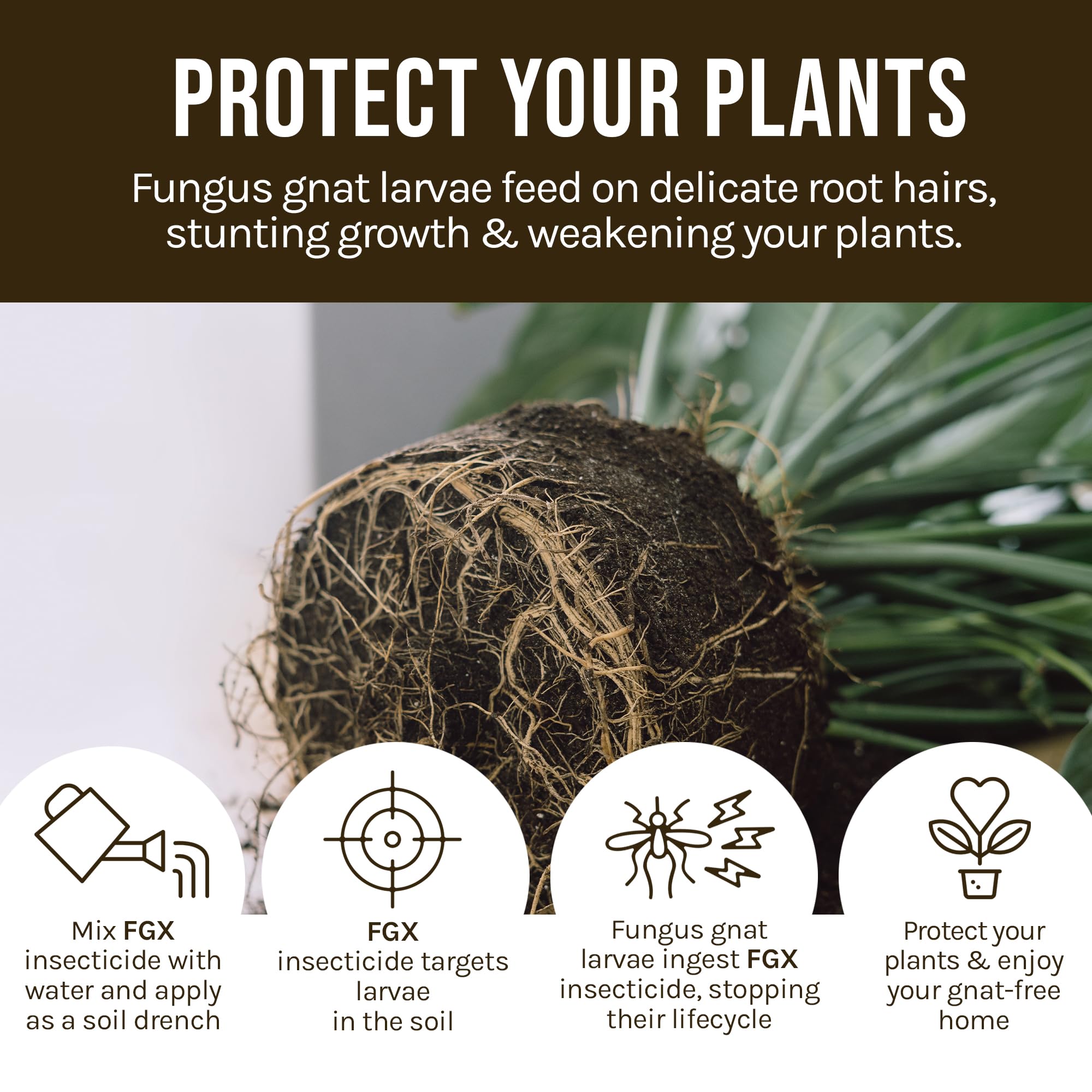 Microbe Life Hydroponics FGX Fungus Gnat Killer pouring into a watering can