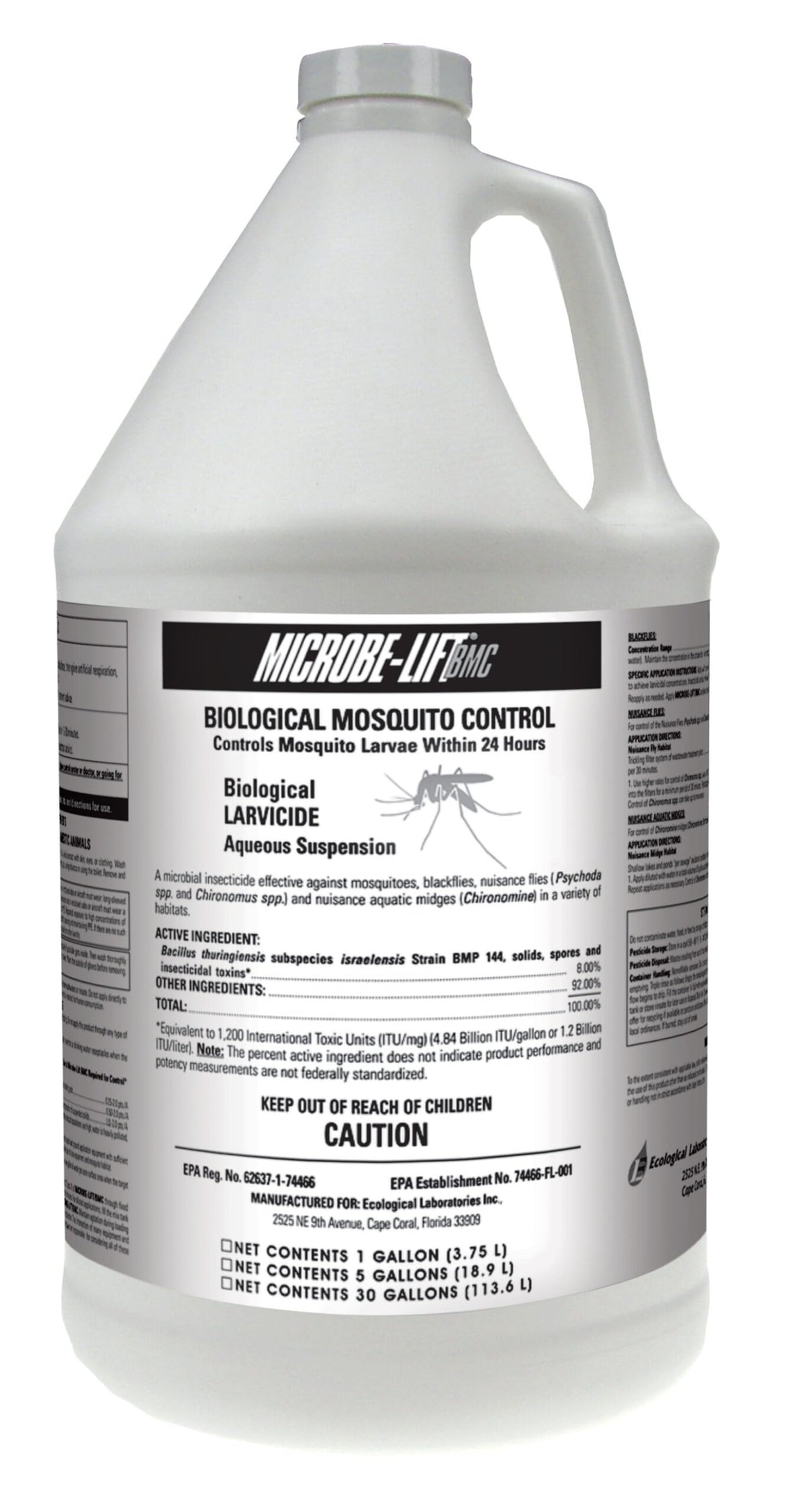MICROBE-LIFT BMC 1 Gallon liquid mosquito control bottle front view
