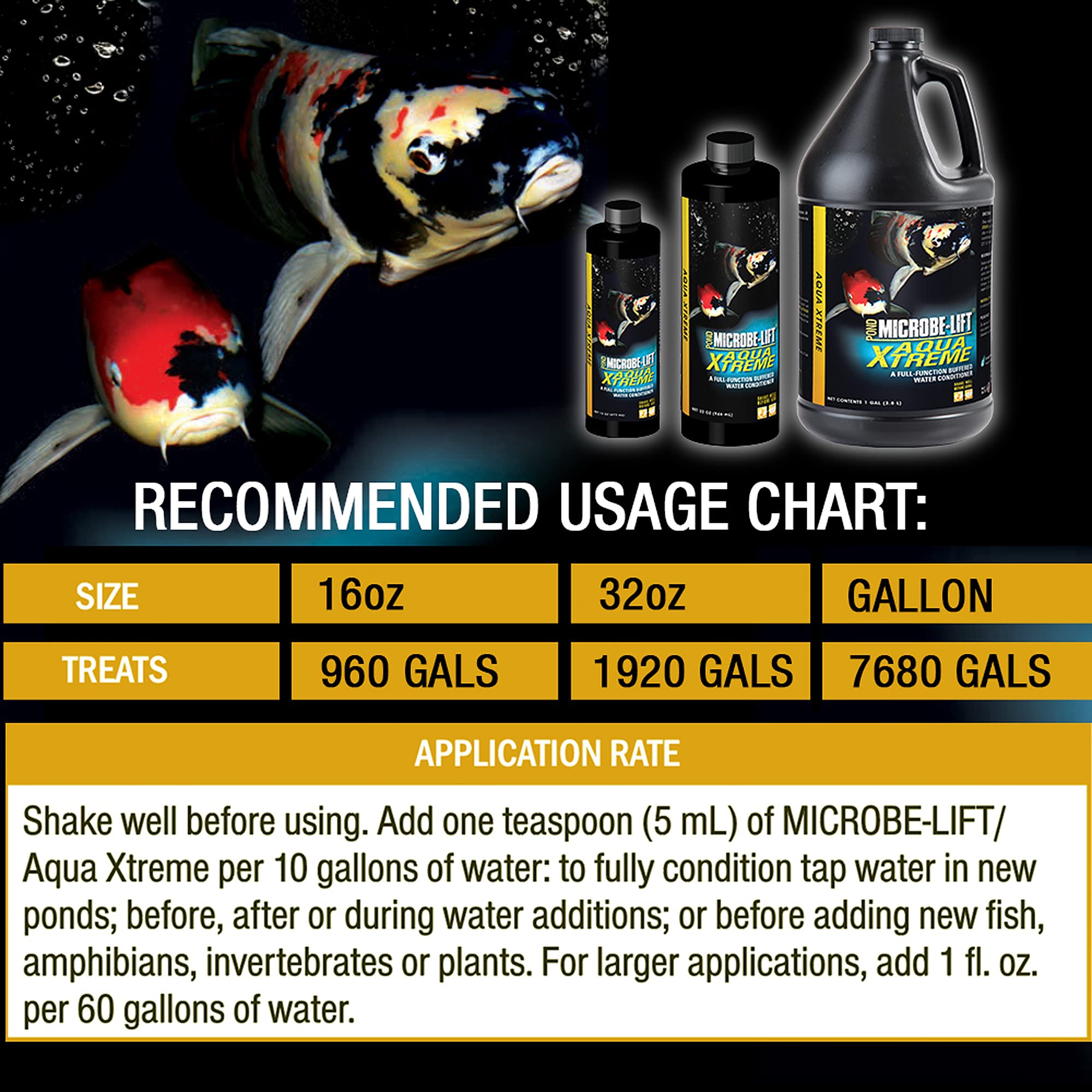 MICROBE-LIFT XTP32 water conditioner with pond plants and fish