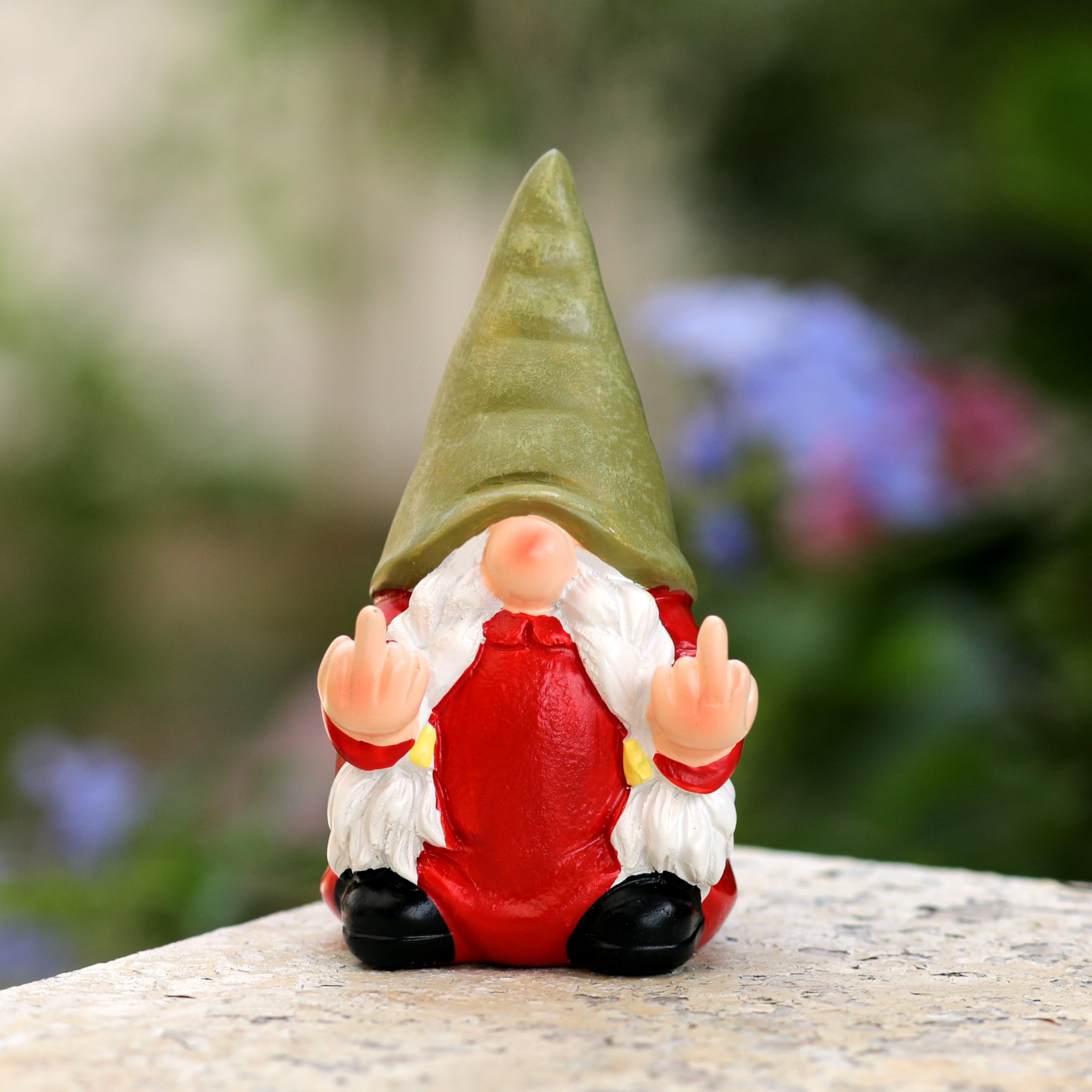 Middle Finger Female Gnome with a humorous expression