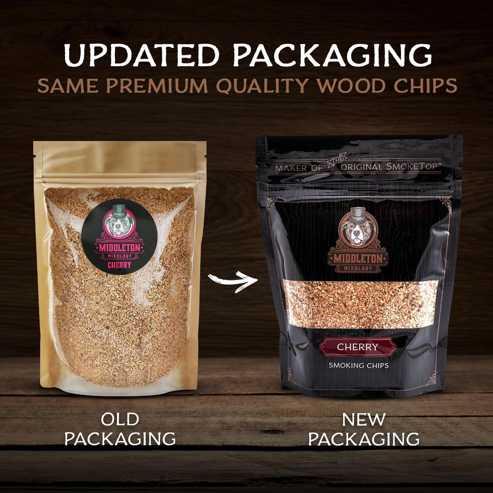 Middleton Mixology SmokeTop 4oz Cocktail Smoker Chips, Cherry bag side view
