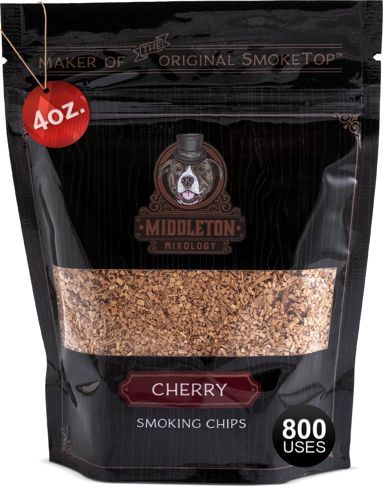 Middleton Mixology SmokeTop 4oz Cocktail Smoker Chips, Cherry bulk bag front view