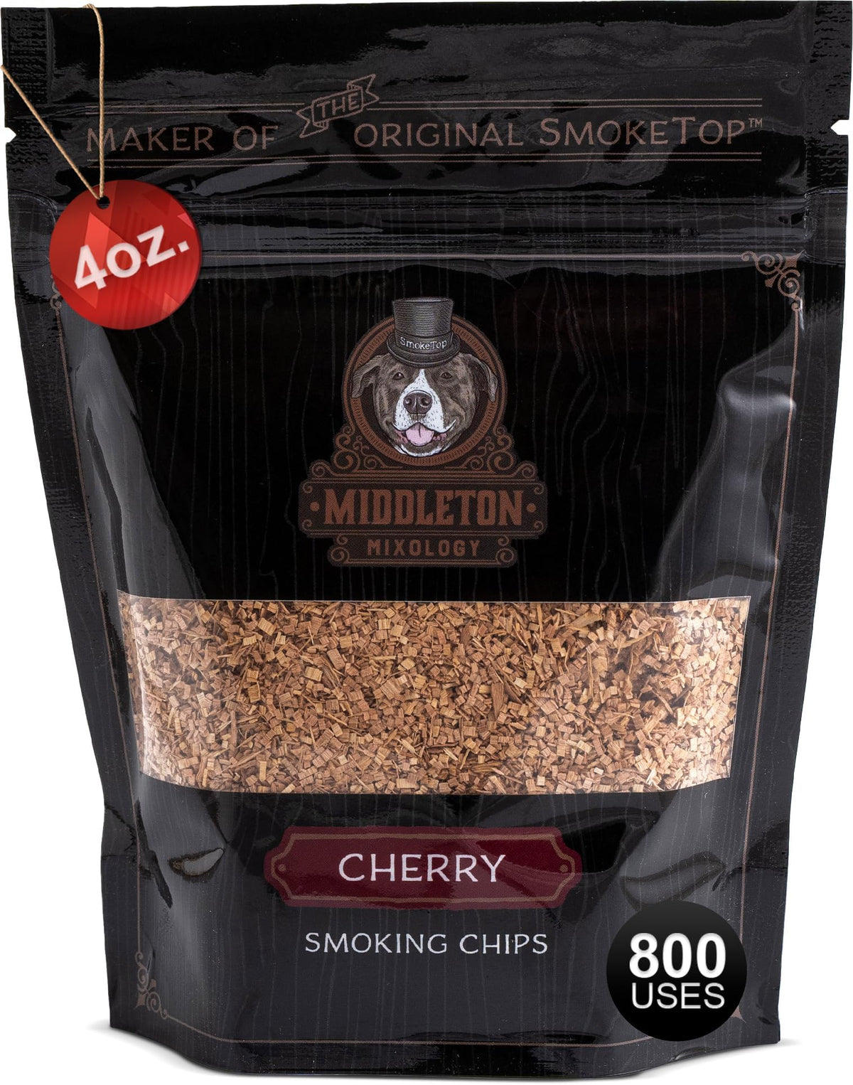 Middleton Mixology SmokeTop 4oz Cocktail Smoker Chips, Cherry bulk bag front view
