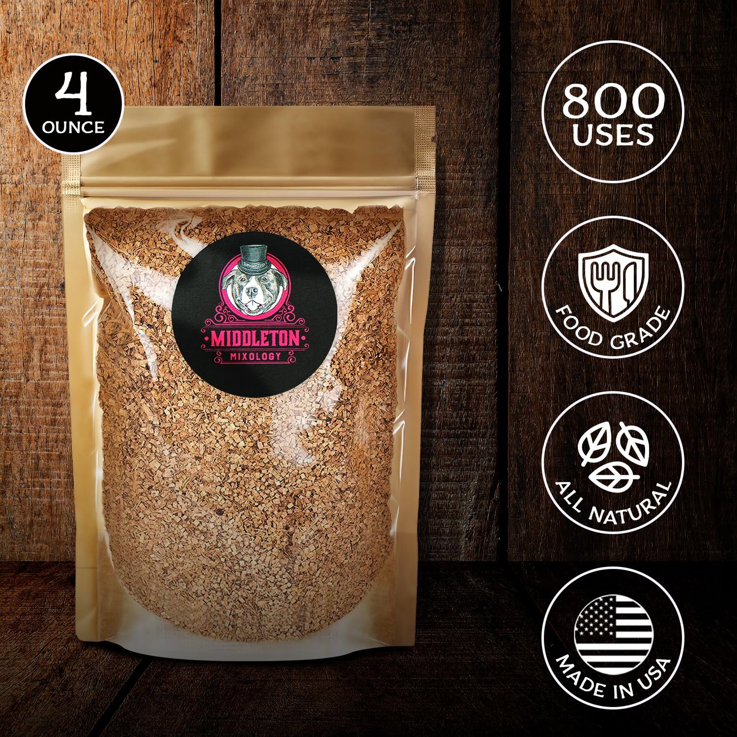 Middleton Mixology SmokeTop apple smoker chips in a bowl